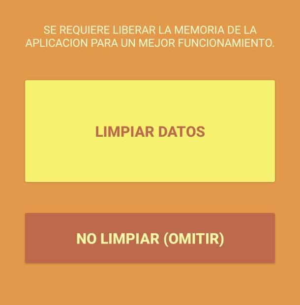 Opciones Limpiar datos y No limpiar antes de cargar la ruta de cobranza