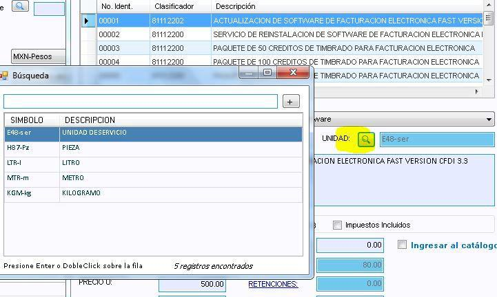 Cuadro Búsqueda de unidades con los símbolos E48-ser, H87-Pz, LTR-l, MTR-m y KGM-kg
