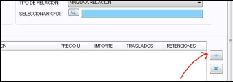 Botón azul con el signo de más, a la derecha de la tabla de conceptos, que abre la captura de un concepto nuevo