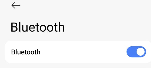 Interruptor de Bluetooth activado en Android