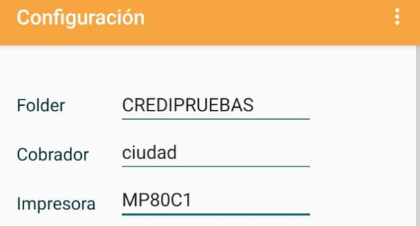 Campo Impresora de la configuración con MP80C1 seleccionada